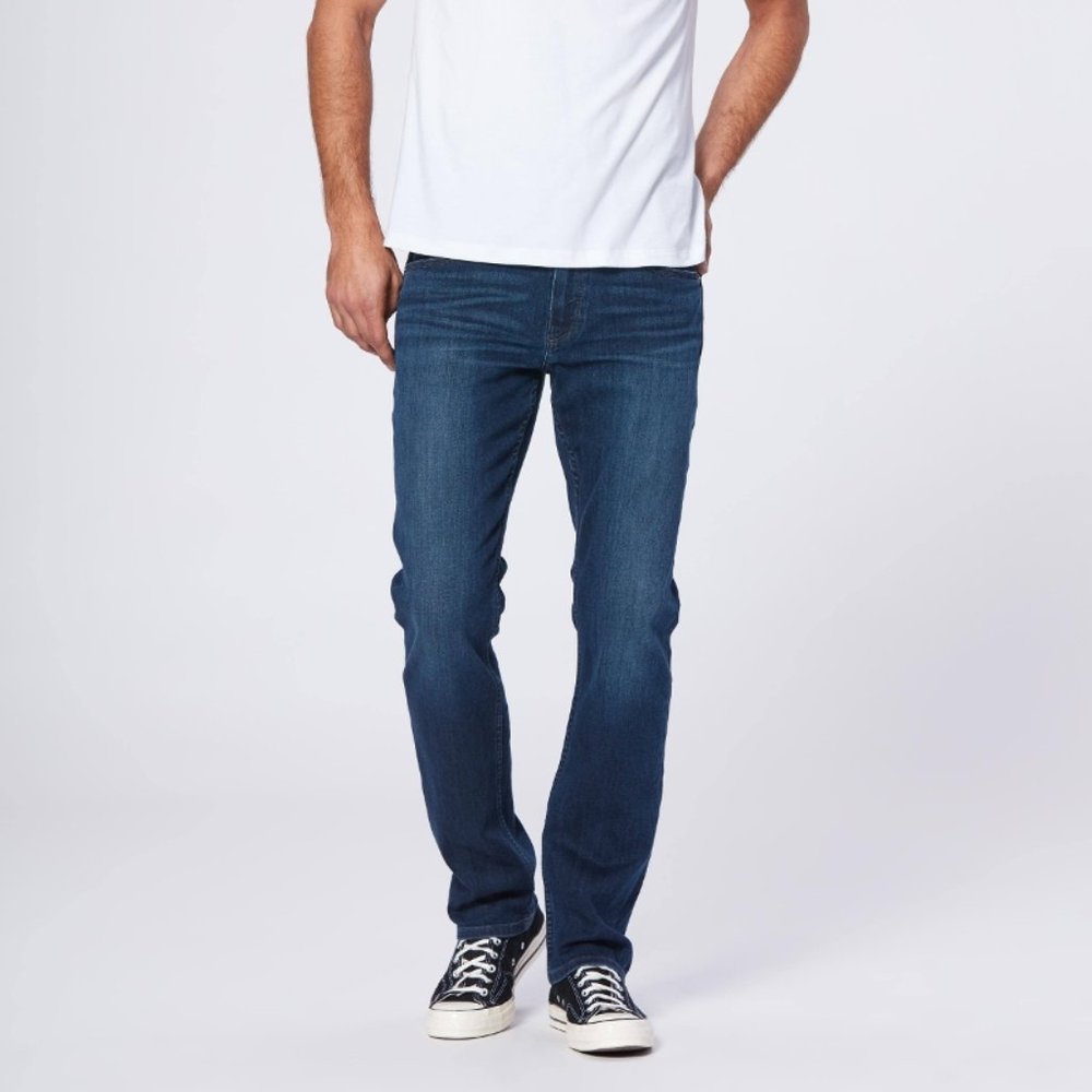Paige Mens Federal Straight Leg Jeans Blue Stretch